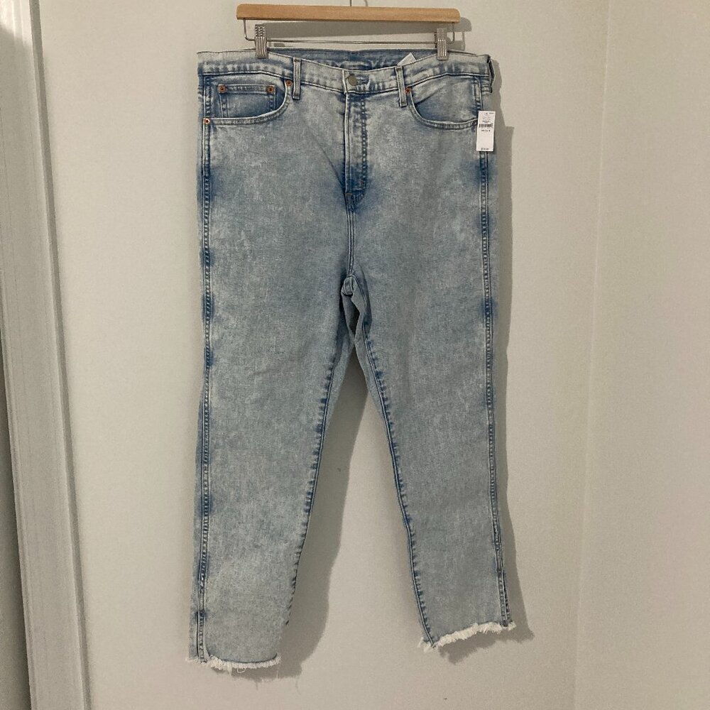 New w/ Tags Gap Womens 34 18R Vintage Slim High Jeans Light Wash Ankle Distress